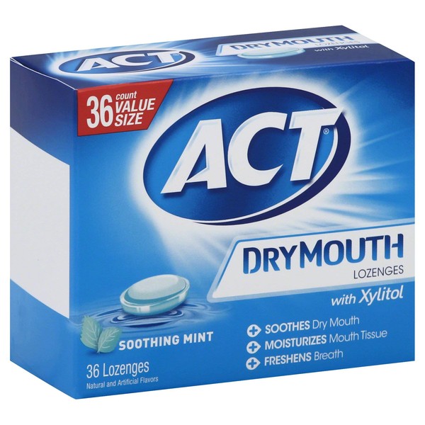 Act Dry Mouth Mint Loz 36 Size 36ct Act Dry Mouth Mint Lozenges 36ct