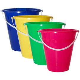 Holady Large Sand Beach Buckets Pail,Sand Bucket Water Bucket for Beach Fun Great Summer Party Accessory(4 Pack)
