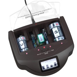 Shitanchao D|C|AA|AAA|9V Charger for Rechargeable NiMh NiCd 1.2V Battery 1.5V Alkaline Battery Universal Charger 5 Independet Slots with Discharge Charge|Charge|Bad Battery Detect Function (Black)