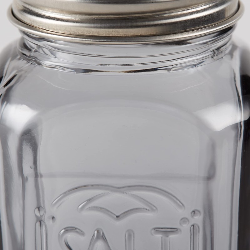 RSVP International Jumbo Retro Glass Salt & Pepper, Screw On
