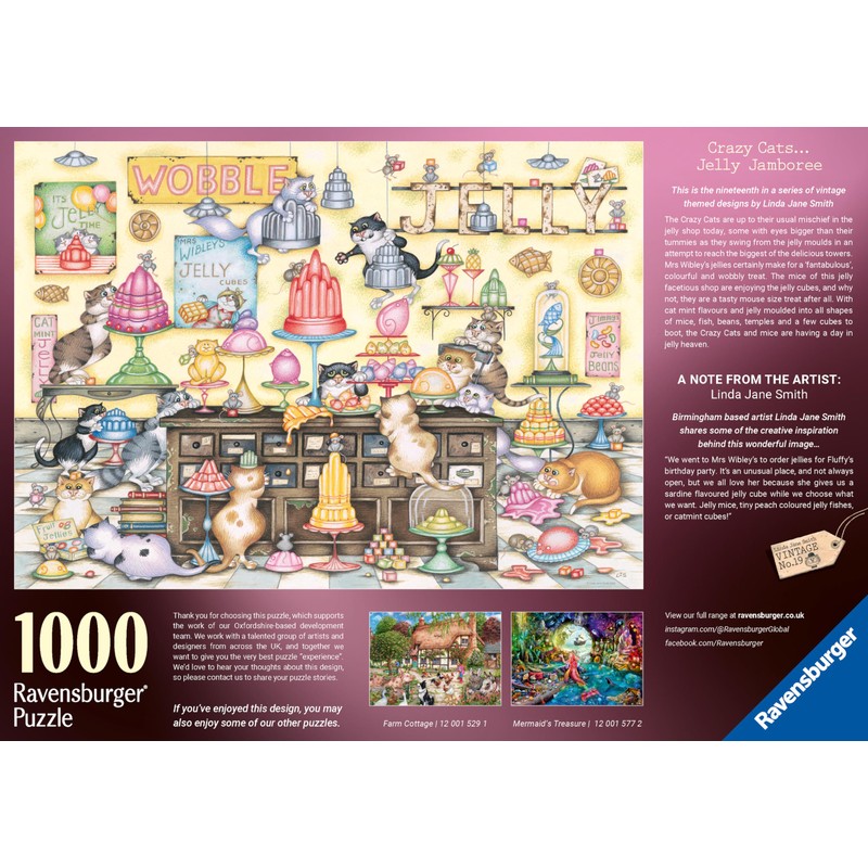 Ravensburger Crazy Cat’s: Jelly Jamboree 1000 piece Jigsaw Puzzle for