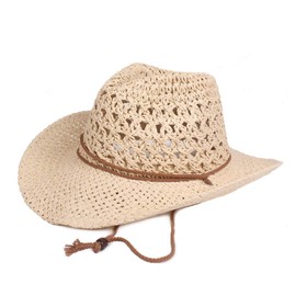 Straw Hat Women Men Cowboy Hat Beach Floppy Sun Hat Brim Summer Sun Hat Fashion Folding Travel Cap UPF50 Sun Visor Hat UV Protection Sunhat Fisherman Bush Hat (Beige)