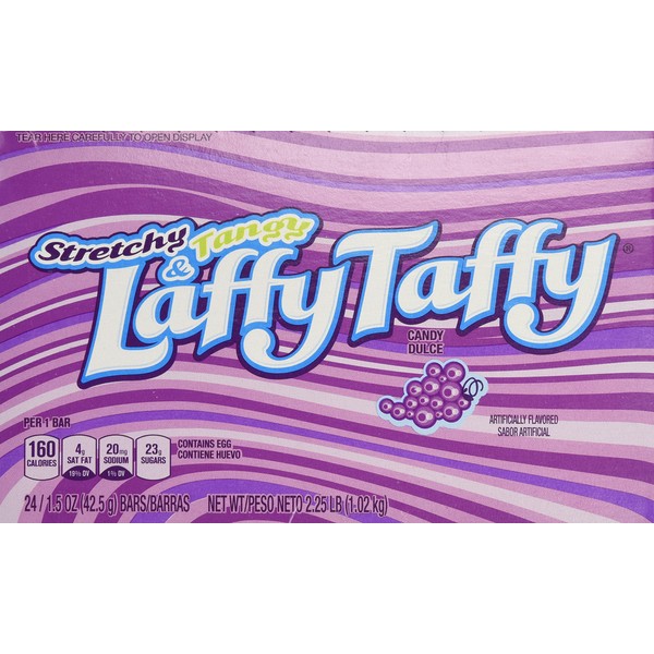 Laffy Taffy Grape Chews Candy, 24 Count