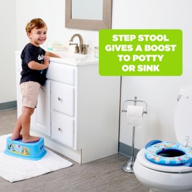Bluey Potty Training Set, 2 pieces combine soft potty seat and a non-slip step stool, for toddlers and kids, potty training with fun Bluey characters.