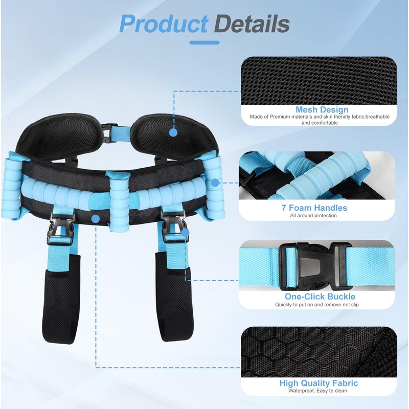 NIdreamCE Gait Belt Transfer Belts with 7 Handles and 2