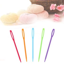 glacely 30 Pcs Plastic Sewing Needles, Large Eye Plastic Needle for Kids Sewing Needles for Yarn and DIY Sewing Handmade Craft for Plastic Embroidery Needle（3.54 inch）