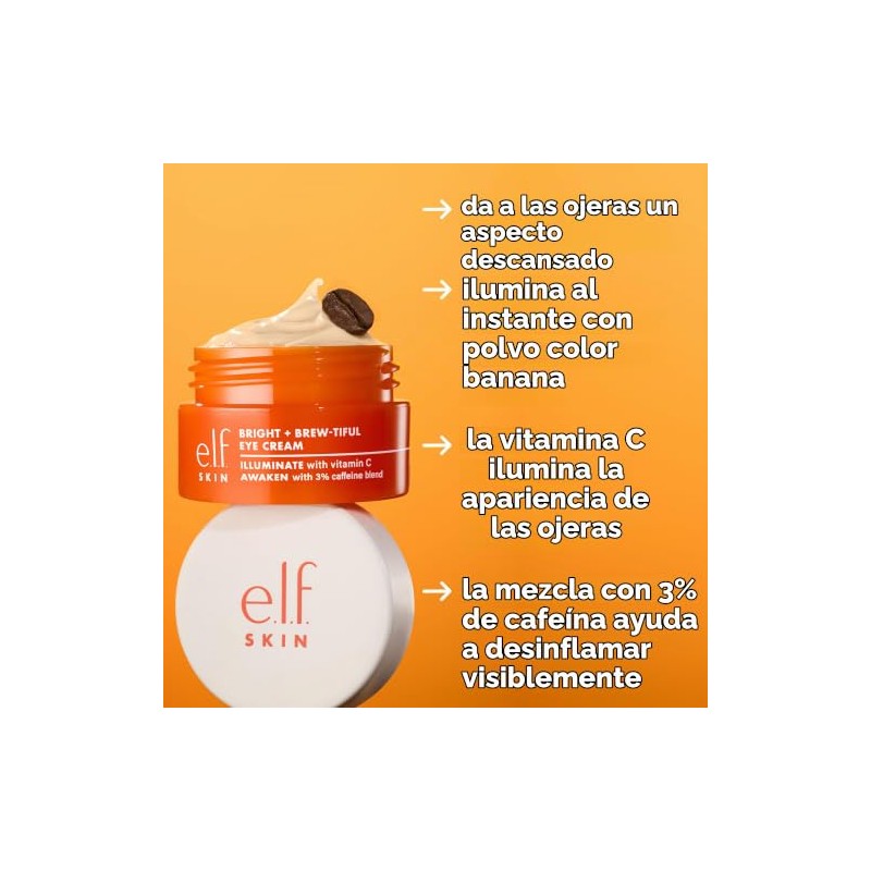 E.l.f. SKIN Bright + Brew-tiful Eye Cream Mini, Crema para