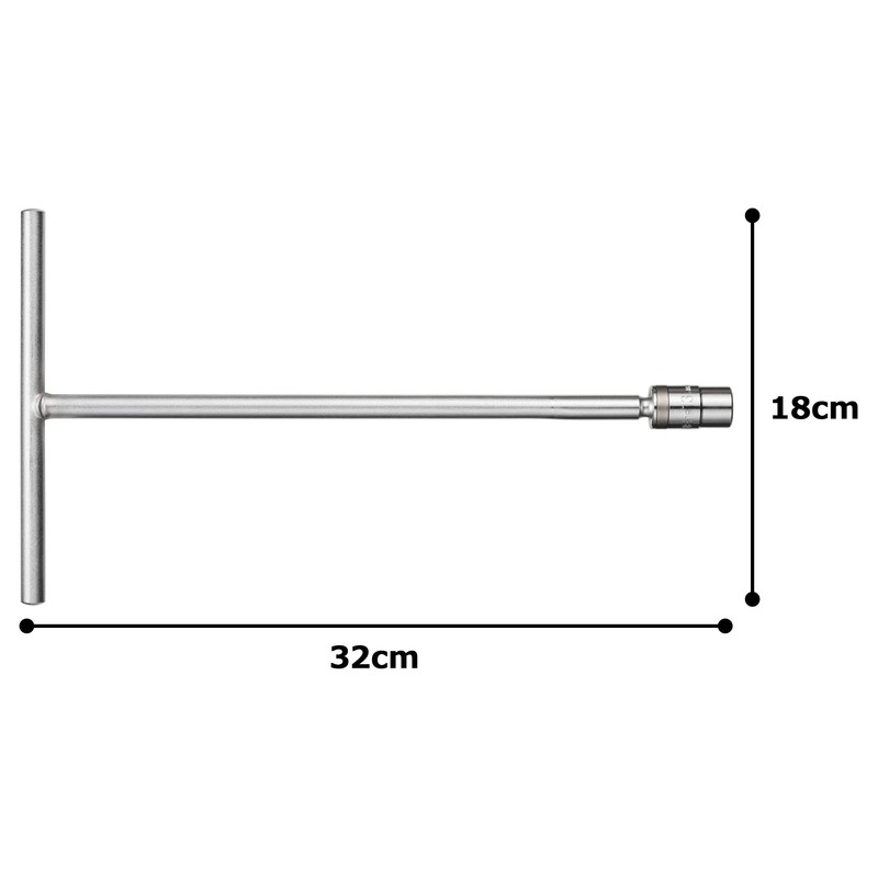 TONE TF-13 T-Shaped Flex Wrench (Ball Type) 2 Sides Width