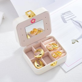 Huge Tomato 3 Pcs Chunky Gold Hoop Earrings 18K Gold Plated Hoop Earrings Chunky Huggie Earring for Women, Minimalist Jewelry Gift Box Set