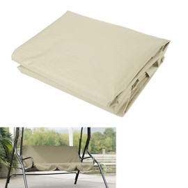 Waterproof Patio 3 Person Swing Cushion Cover Set Replacement,Foldable Durable Cloth Easy Installation and Disassembly59.1 x 19.7 x 3.9in(Beige)