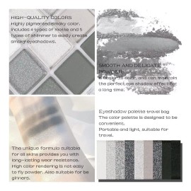 AMY\'S DIARY Paleta De Maquillaje Para Sombra De Ojos Con Purpurina Negra