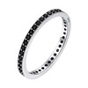 Bestyle Sterling Silver Black Onyx Ring Sparkle Faux Diamond Ring