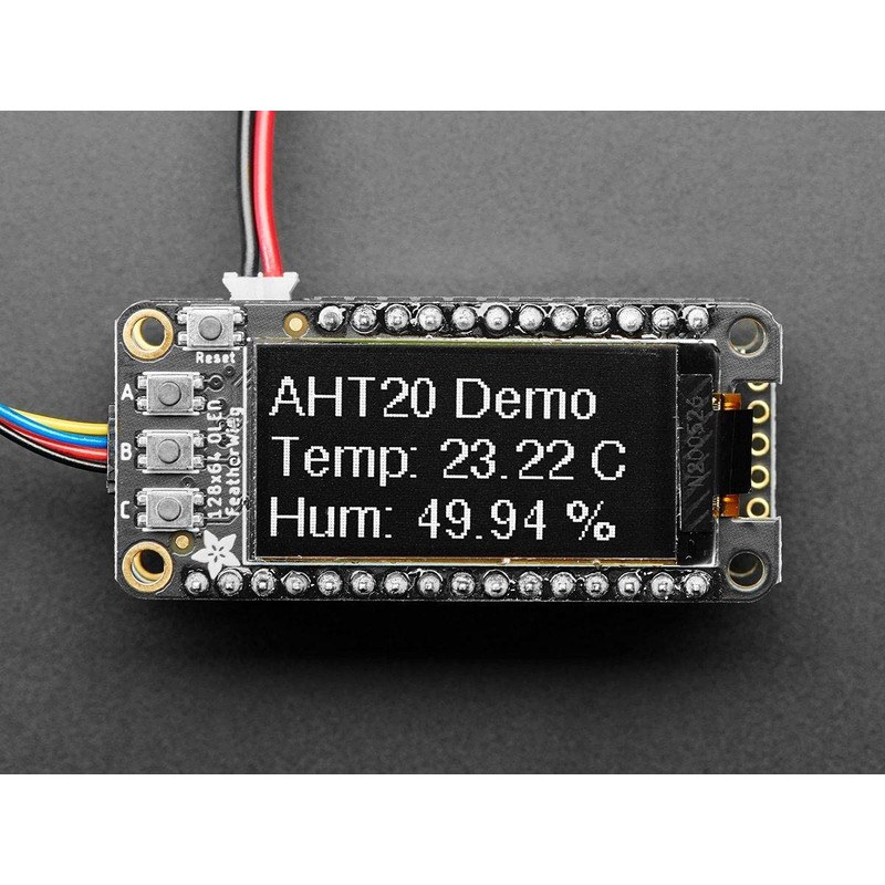 Adafruit FeatherWing OLED - 128x64 OLED Add-on for Feather