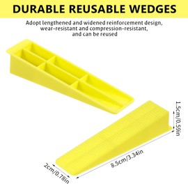 Tile Leveling System Wedges, 300pcs Reusable Tile Leveler Wedges for 1/8",1/12",1/16", 1/32" Spacers and Tile Leveling System Clips, Tile Leveler Tools for Wall/Floor Tile & Stone Installation