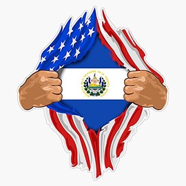 Salvadoran Blood Inside Me Design | El Salvador Flag Gift Bumper Sticker Window Vinyl Decal 5"