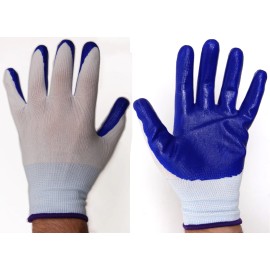 TongFu Nitrile Coated Safety Work Gloves automotive painting clean Blue Men Size Medium - 1