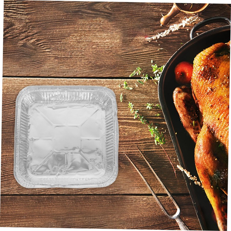 NOLITOY 30pcs Aluminum Foil Baking Trays Square Disposable Loaf Pans