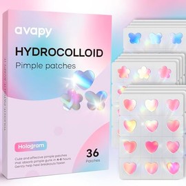 Pimple Patches Blue Pink Heart Butterfly Flower 12MM 36PCS Hologram