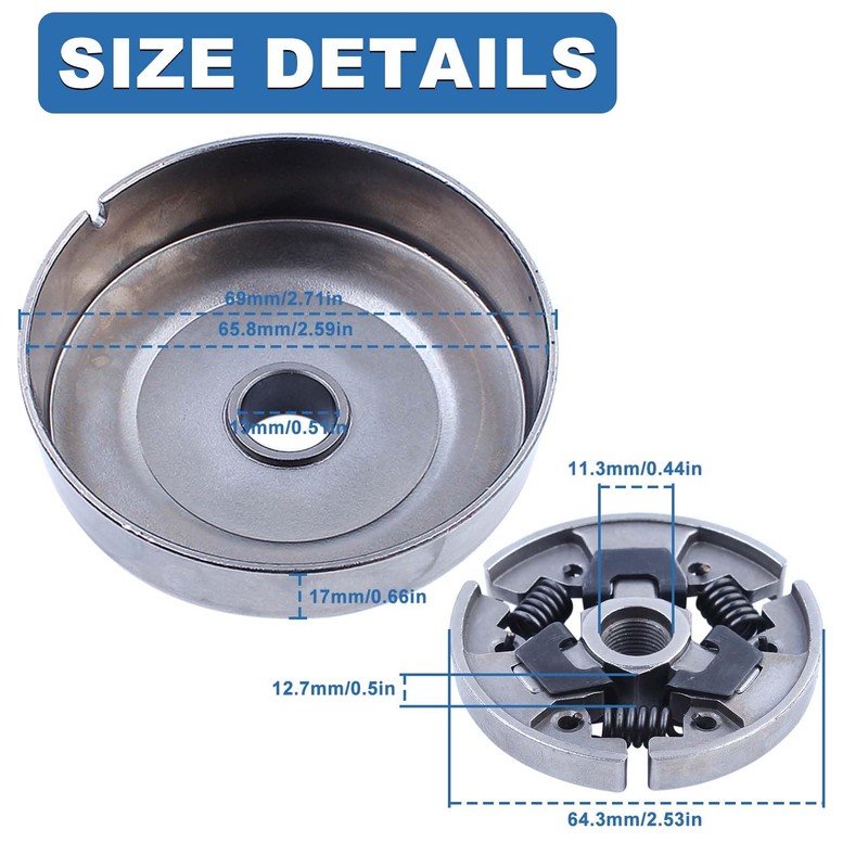AUMEL 1123 640 2074 Sprocket Clutch Drum 3/8-7T Needle Bearing