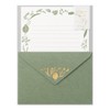 Midori 86507006 Letter Set Foil Stamped Envelopes, Leaf Pattern