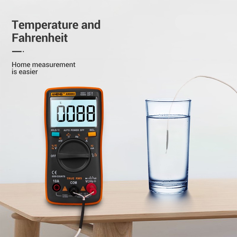 ANENG AN8002 6000 Counts True RMS Multifunctional Digital Multimeter Voltmeter