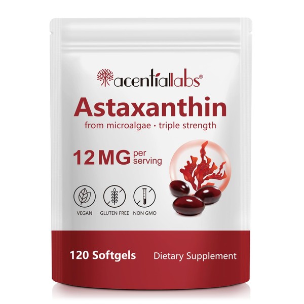 Astaxanthin 12mg, Astaxanthin Supplements High Strength, Non-GMO & Gluten Free,