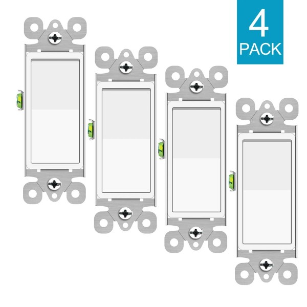 smo 4PCS Decorative Light Switch 15A 120/277V AC Decora Rocker