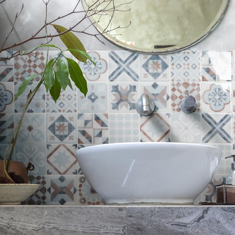 SMART TILES Parma Blue 3D Gel-O Peel and Stick Wall