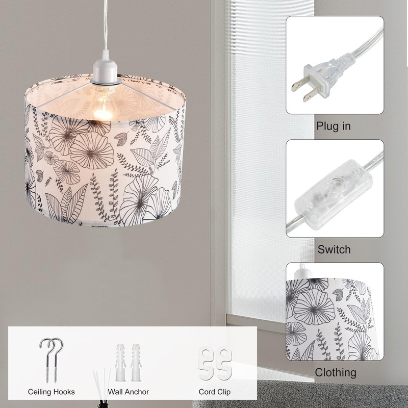 IHENGYANLT 2 Pack Plug in Pendant Light, Hanging Light with