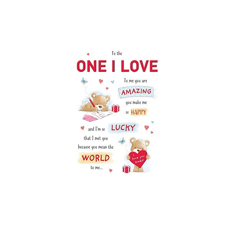 Piccadilly Greetings Piccadilly Greetings Cute Birthday Card One I Love,White,9