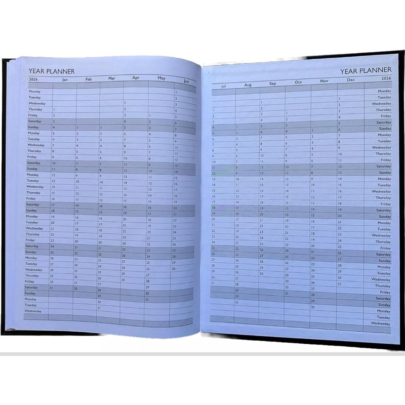 2025 A5 Diary Page per Day Navy Blue