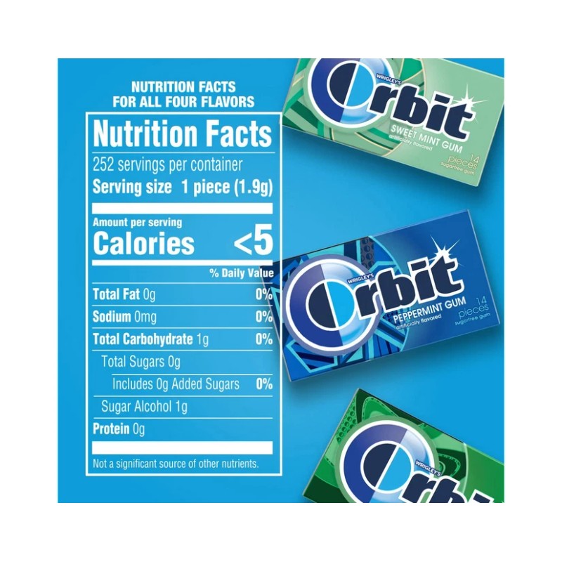 Orbit Mint Sugar Free Chewing Gum, Variety Pack, 14 pcs.,