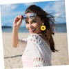 KONTONTY Resin Sunflower Earrings for Women Big Hoop Earrings Lady