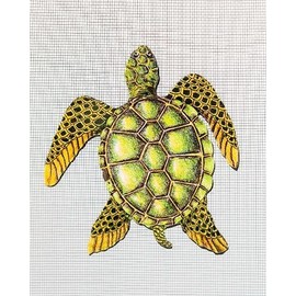 Screen Door Saver - Screen Magnets - Keep People and Pets from Running Into Screen Doors & Patch Holes with Screen Door Magnets - Made in USA - Sea Turtle - 5 x 5.25 inches - 2 Pack (1 Pair)