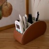 (Brown) - Fosinz Remote Control Holder Organiser Table Desk Leather