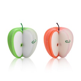 Apple Shape Post It Notes Three Dimensional 3D Fruit Green and Red Apple Memo Note Pad Home School Office Decoration Supplies for Desk Work Classroom Creative Non-Sticky Notepads 2pcs