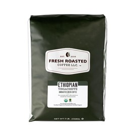 Fresh Roasted Coffee, Unroasted Organic Ethiopian Yirgacheffe | USDA Organic, 100% Single Origin, Kosher | 5 Pound