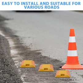 CLISPEED 6 Pieces Reflective Road Markings Driveway Plaster Reflector Optimal Reflectivity for Night Driving Awareness