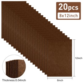 BOUBONI 20/40 Pieces Felt Fabric Crafts 20 x 30 cm Coloured Felt Panels Felt for Crafts Non-Woven Fabric Felt Panels for DIY Craft Sewing Manual Decoration rojekte Patchwork (20, Brown)