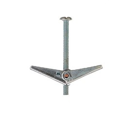 Merriway BH02227 Wing Spring Toggle with Machine Screw for Hollow Wall Plasterboard, M6 x 75mm (3 inch x 1/4 inch) - Pack of 10