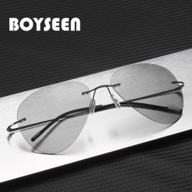 Toolzia Titanium Photochromic Polarized Pilot Sunglasses for Men