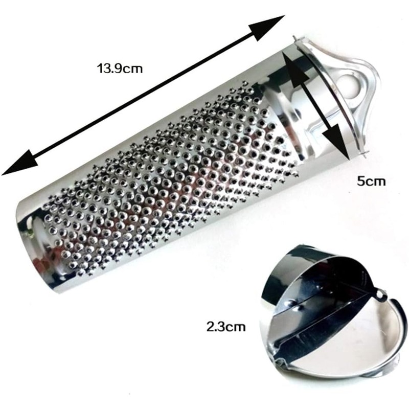 Silver Multifunctional Kitchen Stainless Steel Ginger Garlic Nutmeg Grater Nut