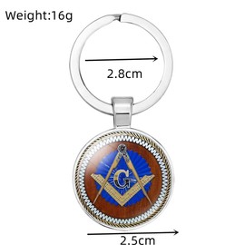 NEPOMI Masonic Keychain For Men Women,Freemason Key Ring for Home Car Keys Attachment, Key Holder Gift, Zinc Alloy Key Chain Organizer Come Gift Box