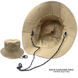 lifwimner Sun Hat Women's Men's Fishing Hat with Chin Strap Waterproof Bucket Women's Quick Dry Packable Hat Summer Outdoor Activities, Green (Kelly green)