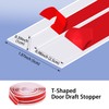 Coengwui Peel and Stick Shower Door Draft Stopper, T-Shaped Silicone