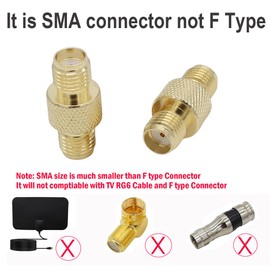 exgoofit SMA Female to Female RF Coaxial Adapter, Gold Plated Antenna Connector, 4-Pack