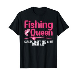 Funny Fishing Queen Design For Women Ladies Fishing Lovers T-Shirt