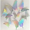 36 pcs 3D Butterfly Wall Decor Stickers,3 Styles Brilliant silver