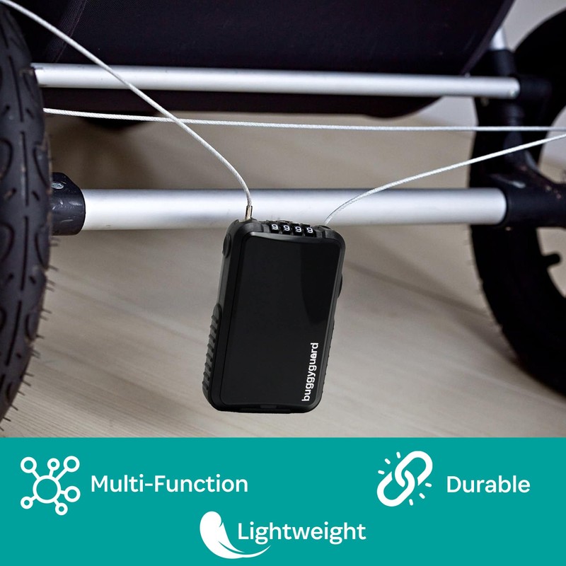 Buggygear Stroller Lock - Anti-Theft Retractable Combination Chain Cable Locks,
