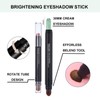 Green Eyeshadow Stick,Cream Shimmer Eyeshadow Stick Metallic Double-ended Eyeshadow Pencil,Glitter